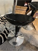 Glass top cafe table w/ 3 adjustable chairs