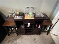 Small bar - 35"T x 3'W and 2 stools and
