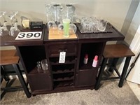 Small bar - 35"T x 3'W and 2 stools and