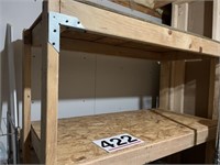 76"H x 51"W x 24"D wooden 4 shelves - contents