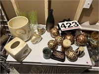 Bathroom set, decor balls, vases and candles