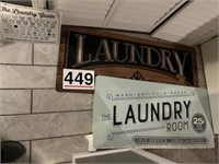 Rug runner, laundry rubber mats and sign
