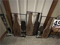 Wine bottle hanging and plate racks