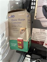 H-Wave pain reliever and sharps container