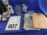 Cutting boards - 3, serving tray, spatula, coffee