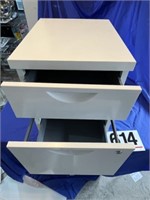 2 drawer metal file cabinet on wheels - no key