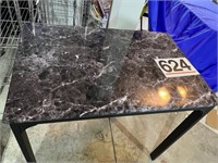 32"T x 35 1/2"W marble look top table