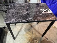 32"T x 35 1/2"W marble look top table