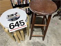 18"T x 14"round side tables - 4 and bar stool