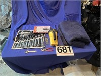 10 Piece Metric wrench set, moving blanket, Misc.