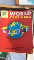 STAMP COLLECTION WITH ALBUMS, PICTURES, WOODEN