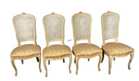 LOT OF FOUR PAINTED FRENCH STYLE CANE BACK  CHAIRS