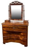 CIRCA 1850 CHEST OF DRAWERS WITH MIRROR