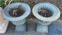 Pair of Painted Iron Outdoor Planters