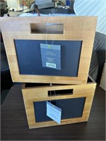 Pair of Wood Crates w/ Chalkboard Front New