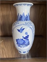 Blue & White 12 in. Vase
