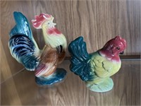 Pair of Vintage Chicken / Rooster Figurines