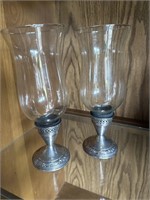 Towle Sterling Candle Holders w/ Glass Votives
