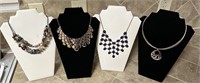 Lot of 4 Gold Toned Costume Necklaces