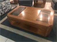 Rolling Wood Coffee Table