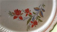 Hand painted Red wing plates, and bowls