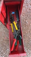 Side mount toolbox w/ assorted tools & parts