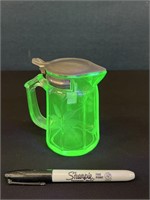Vintage Etched Vaeline Glass Creamer