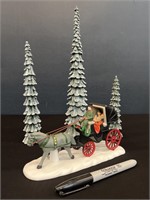 4 Pcs Dept 56 Trees and Carriage