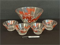 Vintage Glass Popcorn Bowl Set