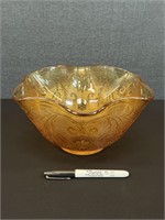 Vintage Amber Indiana Glass Tiara Serving Bowl 10"