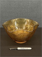 Vintage Amber Indiana Glass Tiara Serving Bowl 10"