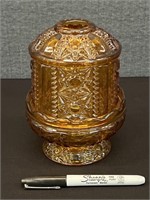 Vintage Amber Indiana Glass Candle Holder