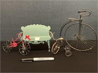 Childs Metal Bikes & Bench Toys