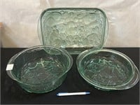 Vintage Libby 3 Piece Set Bowl Casserole Pie Plate