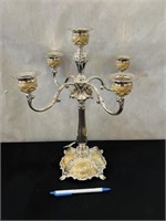 Vintage Silver Enameled Butterly Candleabra