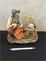 Vintage Norleans Figurine Man Building Doghouse