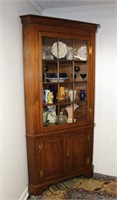 Henkel Harris solid black walnut corner cabinet