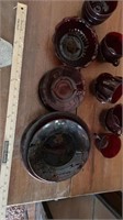 (30) pieces red glassware