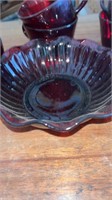 (30) pieces red glassware