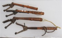 (4) Vintage skeet hand throwers.