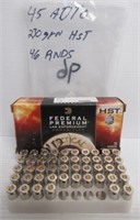 (46) Rounds of Federal 45 auto 230GR HST with
