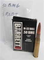 (8) Rounds of Barrett 50BMG M-33 ball in box.
