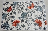 New Floral Soft Rug w Rubber Bottom