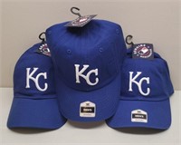 3 x KC Royals MLB Cap Hats - Licensed NEW