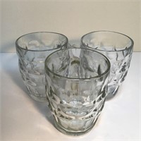 3 BEER STEINS GLASS
