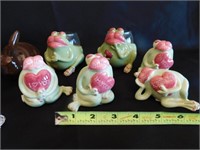 Vase, Figurines, including Ganz Frogs (1 box)