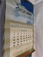 1947 United Airlines Calendar, poster size