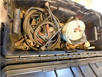 Plano Tub w/ jumper cables, ratchet straps