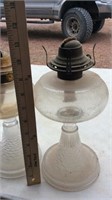 (2) OIL LAMPS, MISSING GLOBES