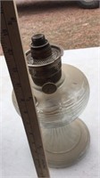 (2) GLASS OIL LAMPS, MISSING PARTS
